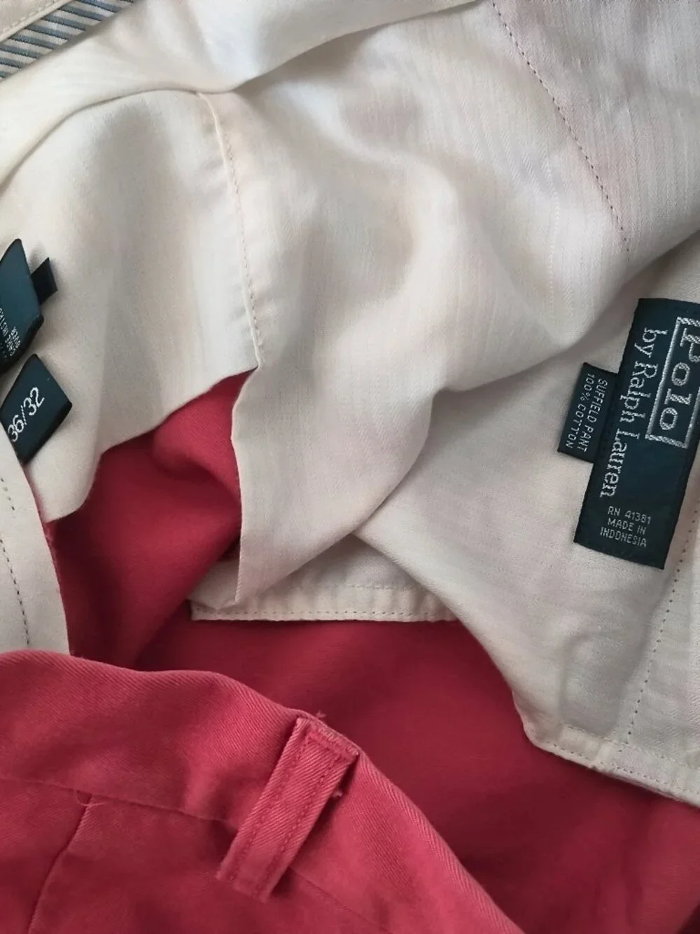 Polo Ralph Lauren Coral-pink stretch chino man's pants   Size 36/32